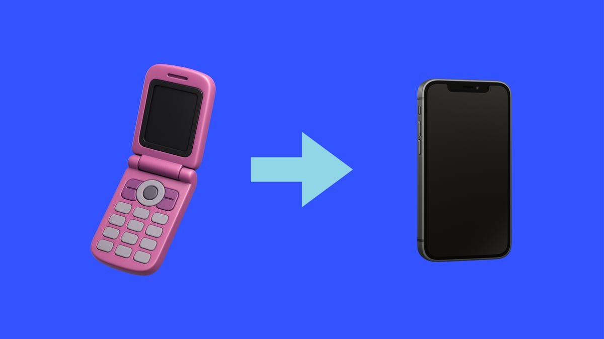 How far has tech really come? From flip phones to smart phones.