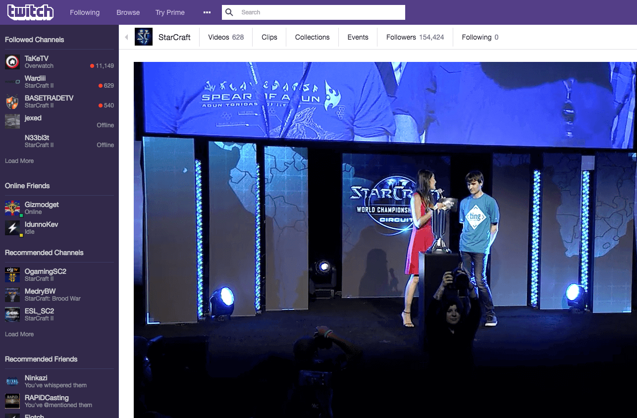 Twitch live stream gaming
