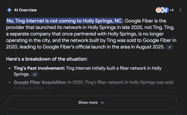 Google AI Mode fail