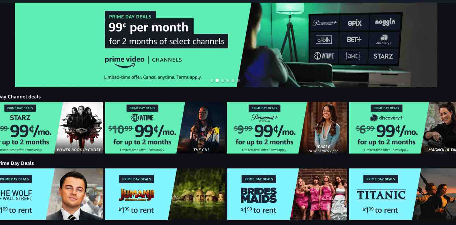 Prime streaming channel deals
